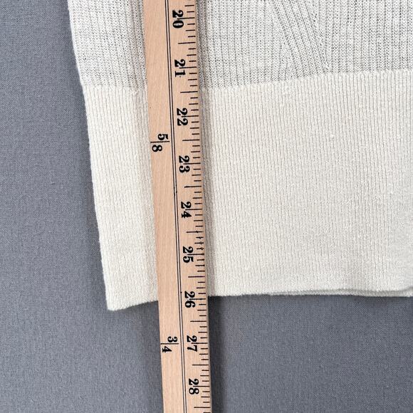 BANANA REPUBLIC Eliza LInen Blend Muscle Tank Top Small Cream Sleeveless Ribbed - Picture 14 of 14